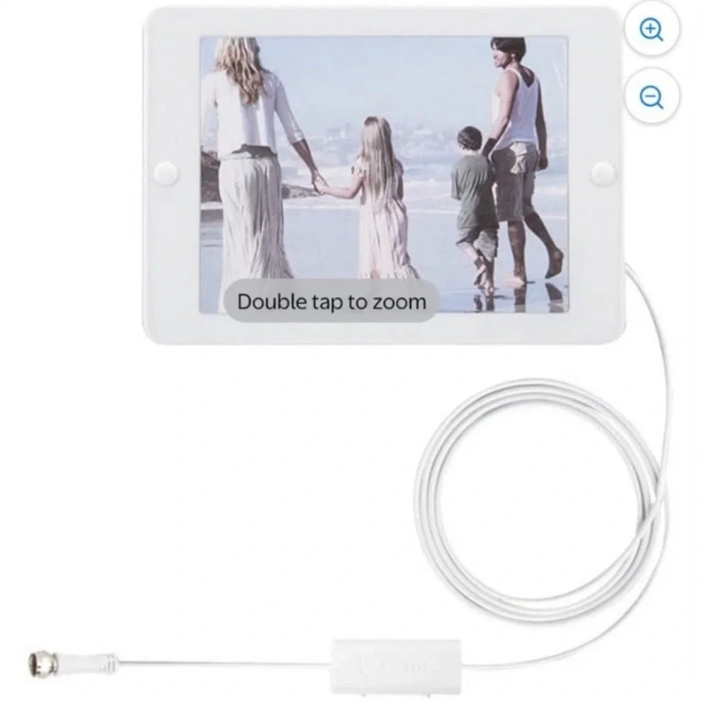 White Amplified Indoor HDTV Antenna & Photo Frame